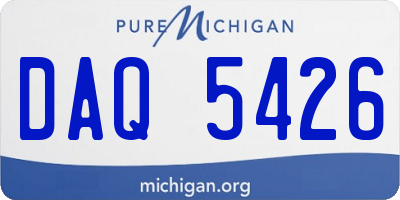 MI license plate DAQ5426