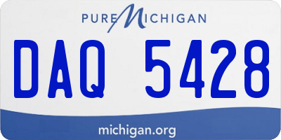 MI license plate DAQ5428