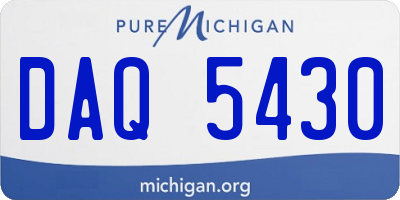 MI license plate DAQ5430