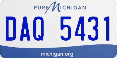 MI license plate DAQ5431
