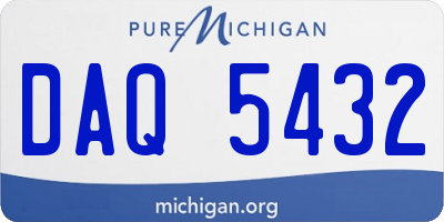MI license plate DAQ5432