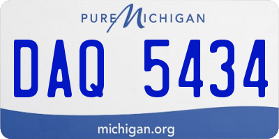 MI license plate DAQ5434