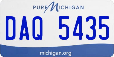 MI license plate DAQ5435