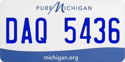 MI license plate DAQ5436