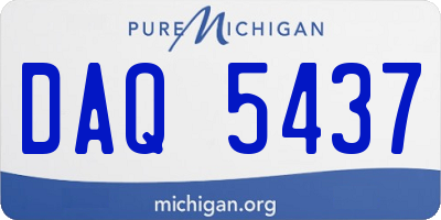 MI license plate DAQ5437