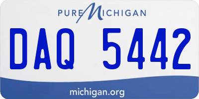 MI license plate DAQ5442