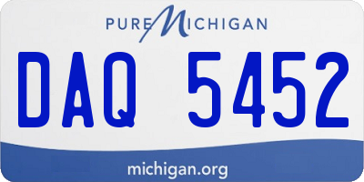 MI license plate DAQ5452