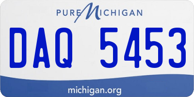 MI license plate DAQ5453