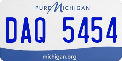 MI license plate DAQ5454