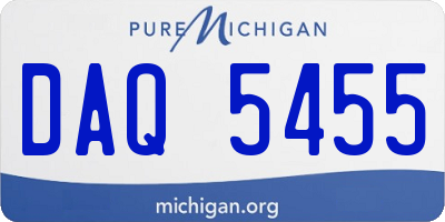 MI license plate DAQ5455
