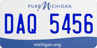 MI license plate DAQ5456