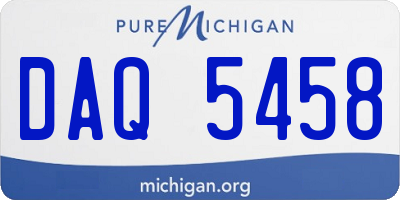 MI license plate DAQ5458