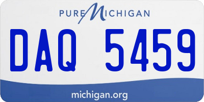 MI license plate DAQ5459
