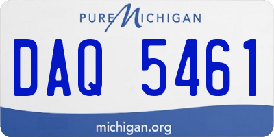 MI license plate DAQ5461