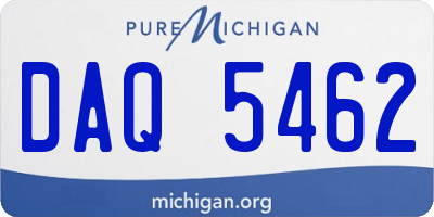 MI license plate DAQ5462