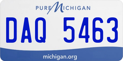 MI license plate DAQ5463