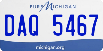 MI license plate DAQ5467