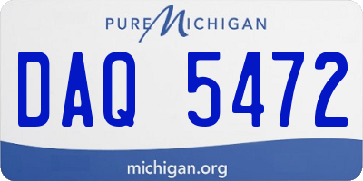 MI license plate DAQ5472