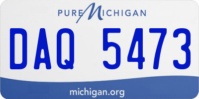MI license plate DAQ5473