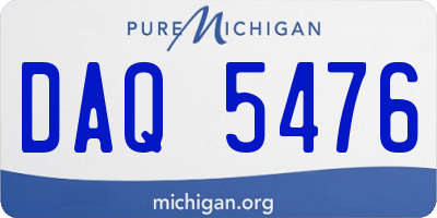 MI license plate DAQ5476