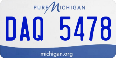 MI license plate DAQ5478