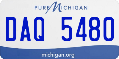 MI license plate DAQ5480