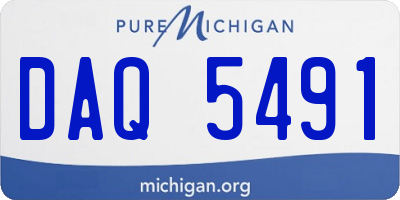 MI license plate DAQ5491
