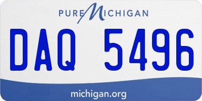 MI license plate DAQ5496