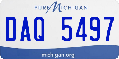 MI license plate DAQ5497