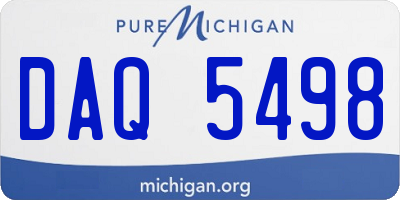 MI license plate DAQ5498