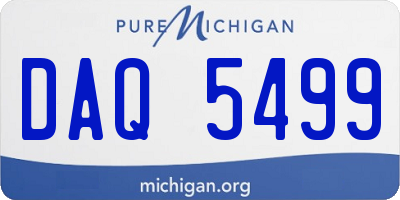 MI license plate DAQ5499