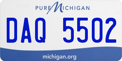 MI license plate DAQ5502