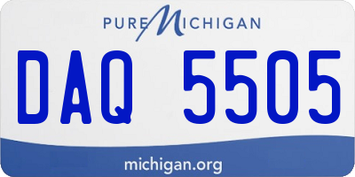 MI license plate DAQ5505