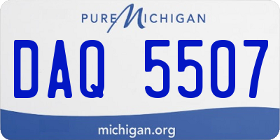 MI license plate DAQ5507