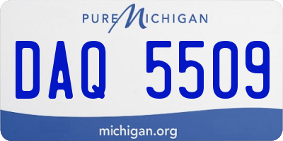 MI license plate DAQ5509
