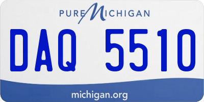 MI license plate DAQ5510