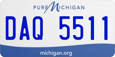 MI license plate DAQ5511