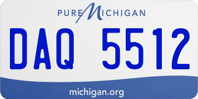 MI license plate DAQ5512