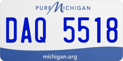 MI license plate DAQ5518