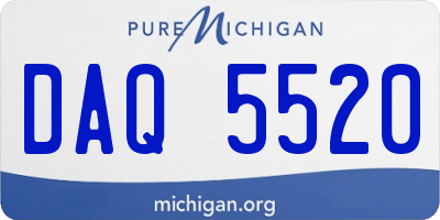 MI license plate DAQ5520