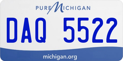 MI license plate DAQ5522