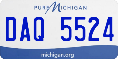 MI license plate DAQ5524