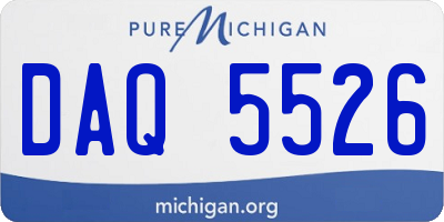 MI license plate DAQ5526