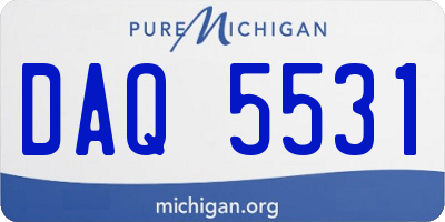 MI license plate DAQ5531