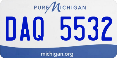 MI license plate DAQ5532