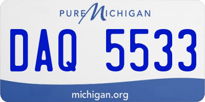MI license plate DAQ5533
