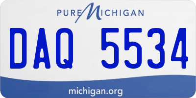 MI license plate DAQ5534