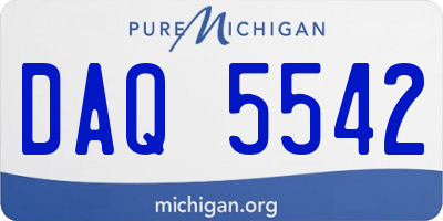 MI license plate DAQ5542
