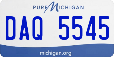 MI license plate DAQ5545