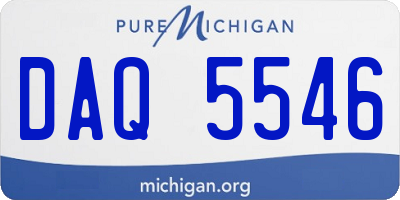 MI license plate DAQ5546
